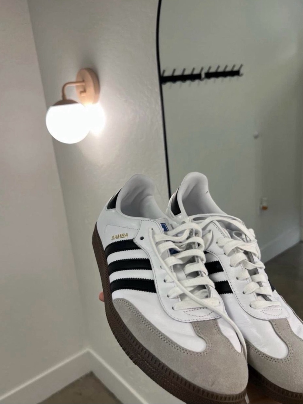 adidas Samba Sneakers in White, Black & Gray - Picture 6 of 8
